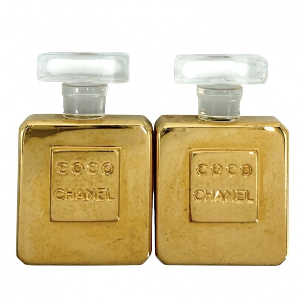 Chanel Earrings for Women, Perfume Motif, Gold, CHANEL GP, Approx. 38.9g